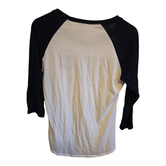 Be•You•ti•ful "Authentique Club" Black and White Raglan Tee - Picture 3 of 5